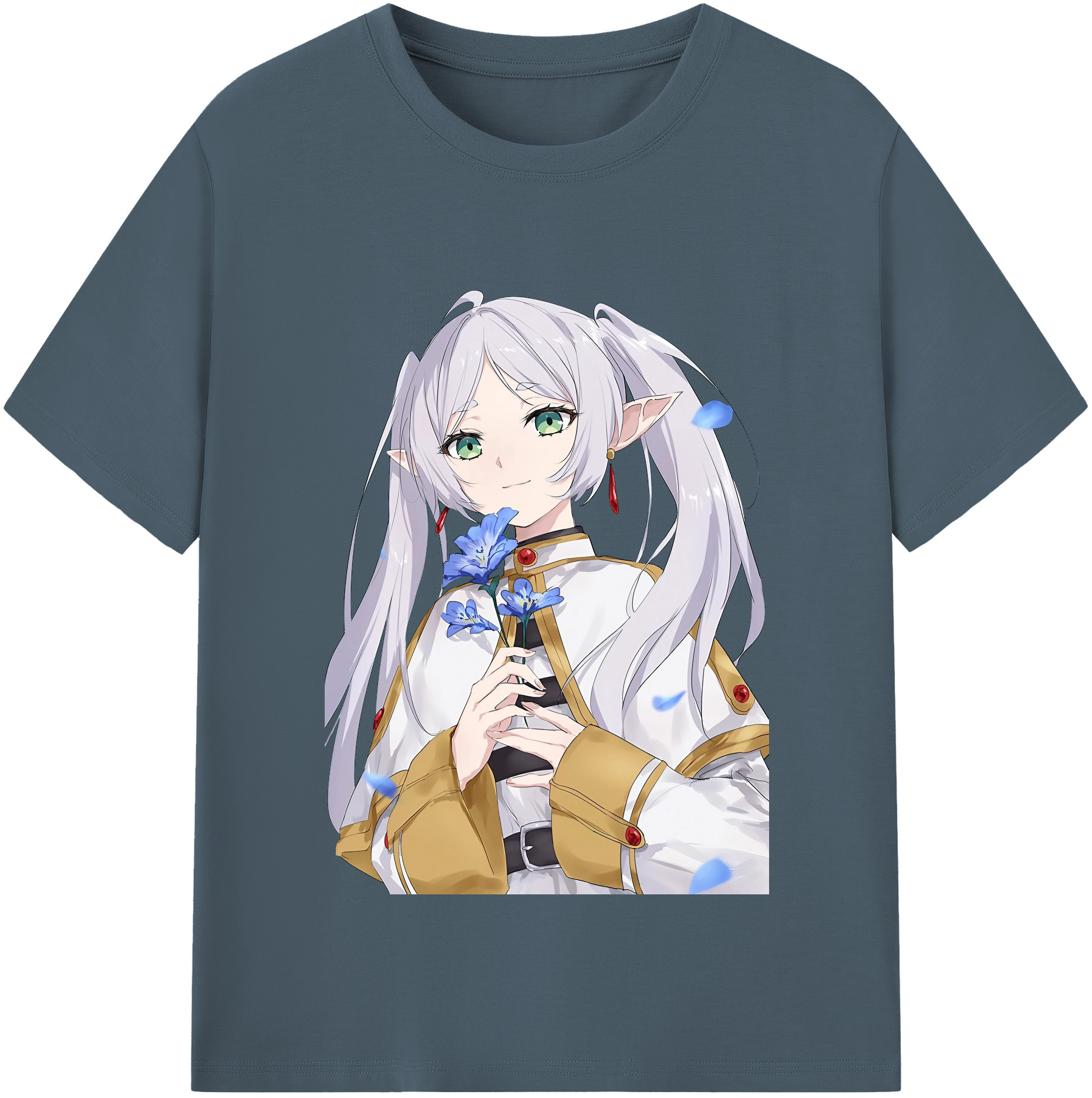 （画像用） 葬送のフリーレン Frieren 綿100％半袖Tシャツ（フロントプリント）